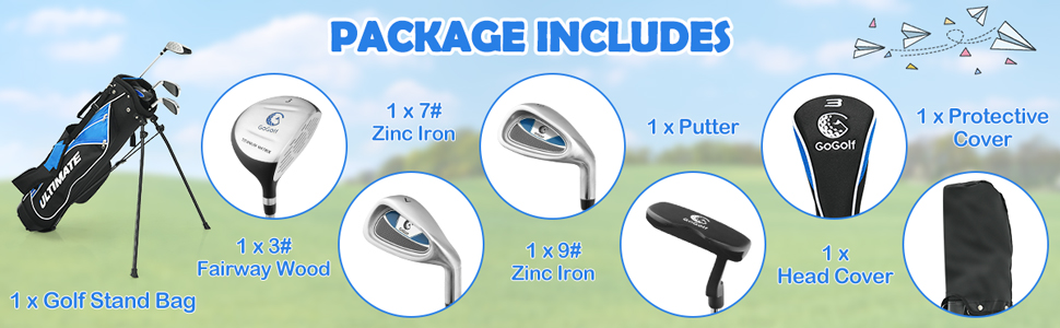Costway Junior Complete Golf Club Set for Age 8 to 13
