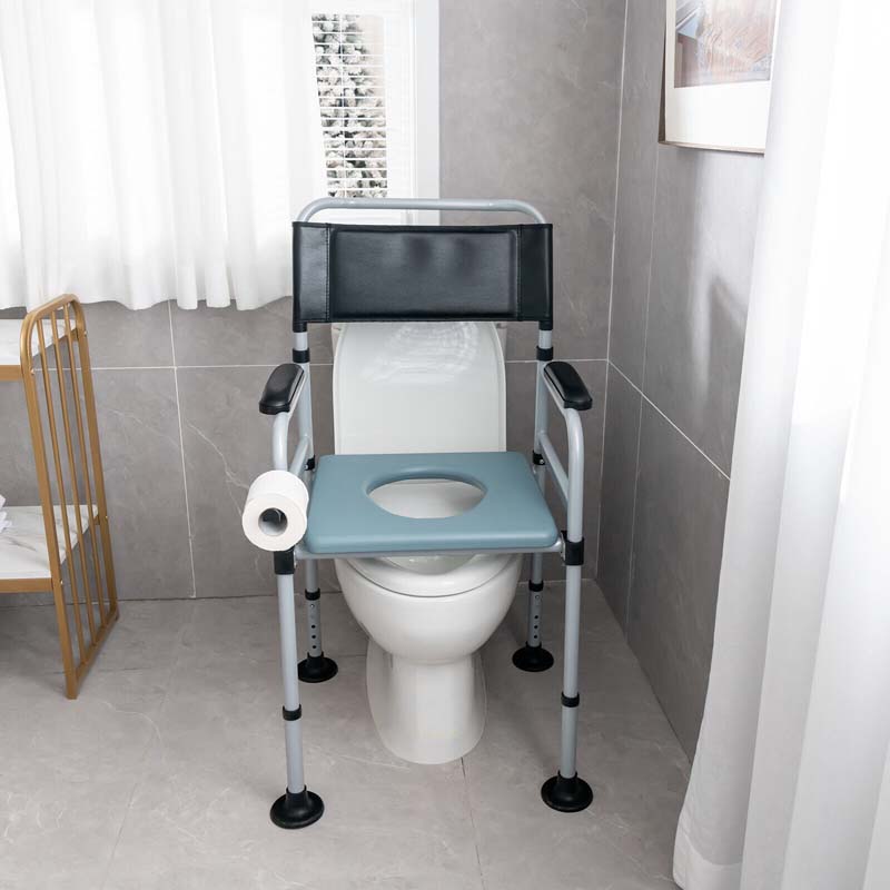 Eletriclife 4-in-1 Bedside Commode Folding Toilet Chair w/Detachable Bucket