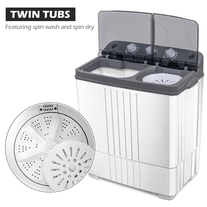 Eletriclife Portable Semi-Automatic Twin-tub Washing Machine