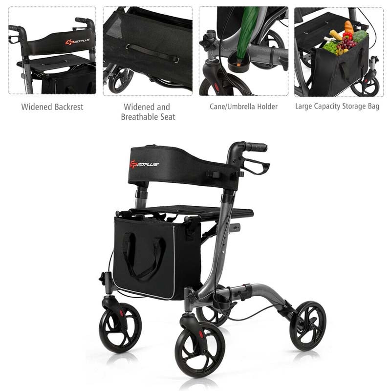 Eletriclife Folding Aluminum Rollator Lightweight Medical Walker