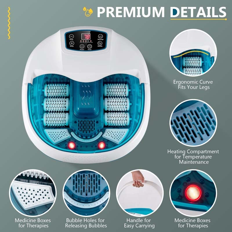 Eletriclife Foot Spa Tub with Bubbles and Electric Massage Rollers