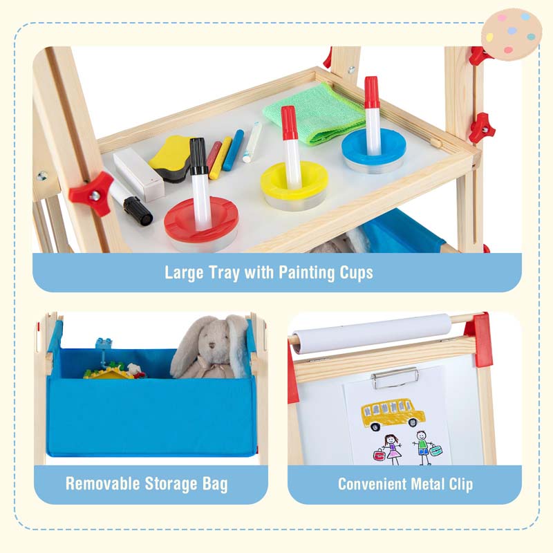 Eletriclife 3-in-1 Double-Sided Adjustable Kid Easel for 3-8 Years Old Toddlers