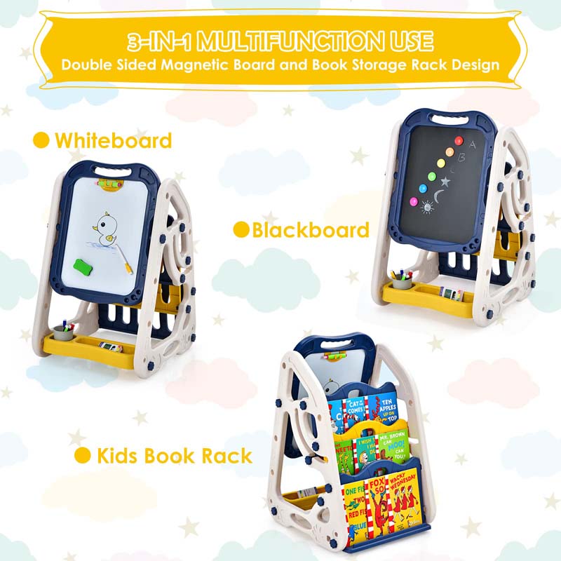 Eletriclife 3-in-1 Kids Art Easel Double-Sided Tabletop Easel with Art Accessories