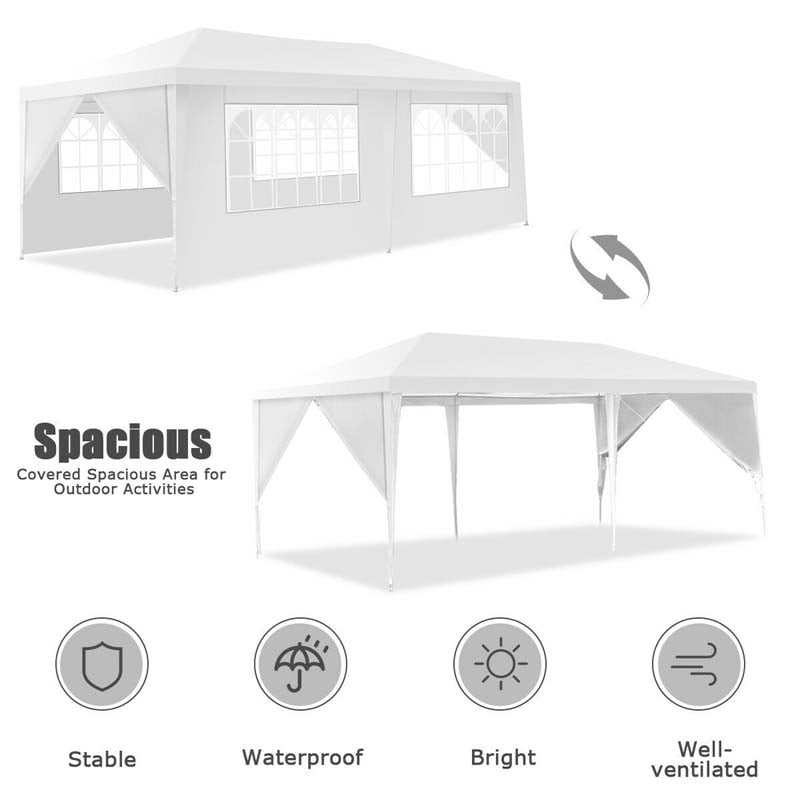 Eletriclife 10 x 20 Feet 6 Sidewalls Canopy Tent with Carry Bag