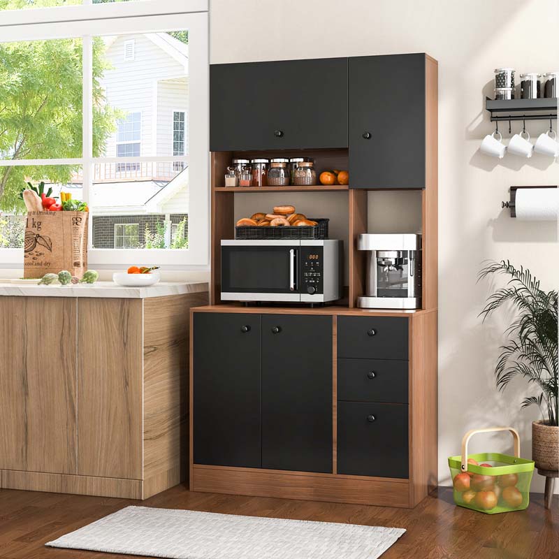 Eletriclife 71 Inch Kitchen Pantry with 3 Storage Cabinet and 3 Deep Drawers