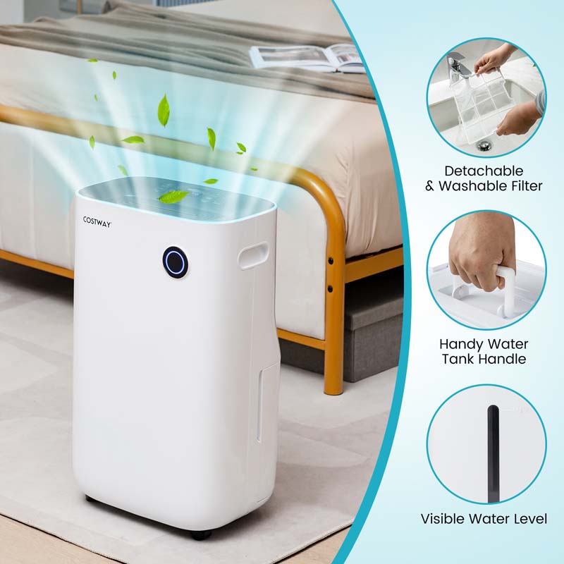 Eletriclife 4500 Sq. Ft Dehumidifier with 5 Modes and 3-Color Indicator Light
