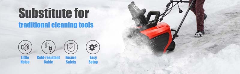 Eletriclife 18-inch 15 Amp Snow Thrower Corded Snow Blower