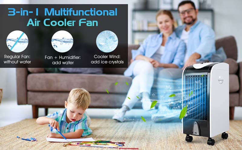 Eletriclife 3-in-1 Portable Evaporative Air Cooler with Filter Knob