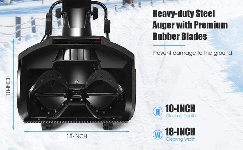 Eletriclife 18-inch 15 Amp Snow Thrower Corded Snow Blower