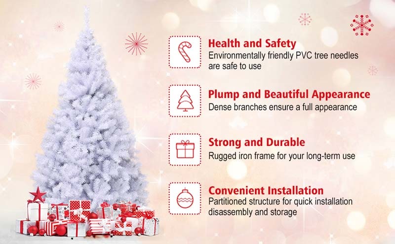 Eletriclife Hinged Artificial Christmas Tree with Metal Stand