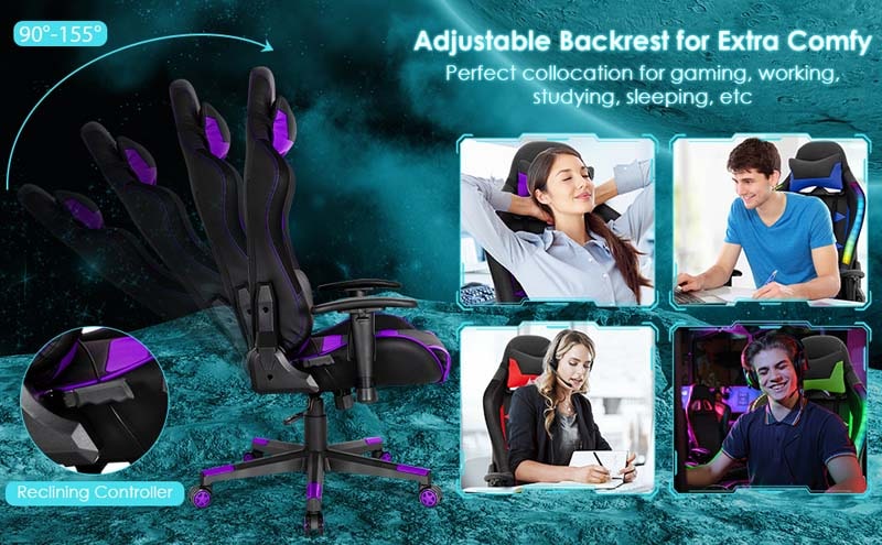 Eletriclife RGB Gaming Chair with LED Lights and Remote