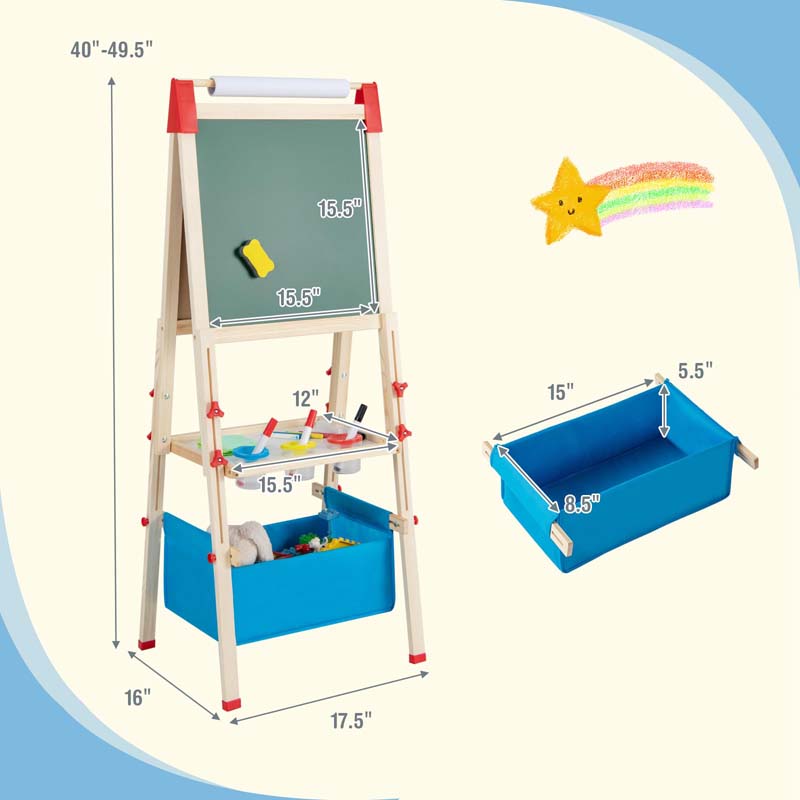 Eletriclife 3-in-1 Double-Sided Adjustable Kid Easel for 3-8 Years Old Toddlers