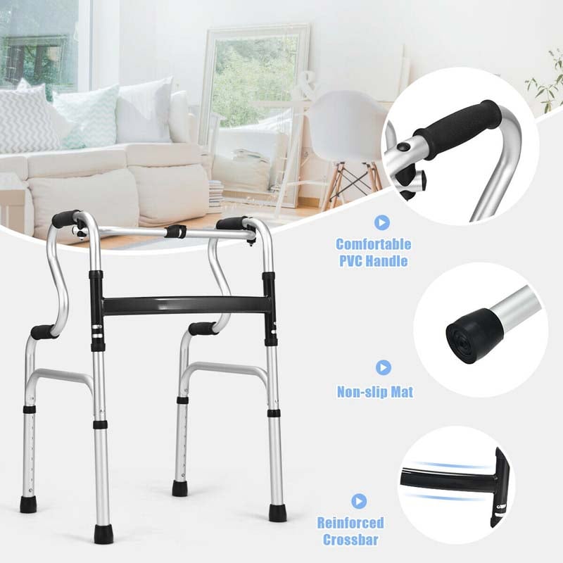 Eletriclife One-Button Folding Aluminum Walking Frame Walker