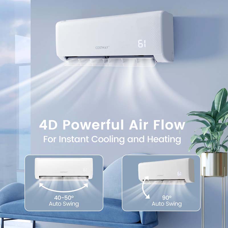 Eletriclife 12000BTU 21 SEER2 208-230V Mini Split Air Conditioner and Heater