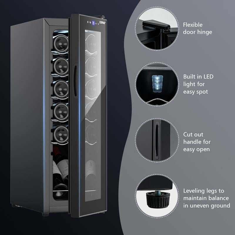 Eletriclife 12 Bottle Compressor Wine Cooler Refrigerator