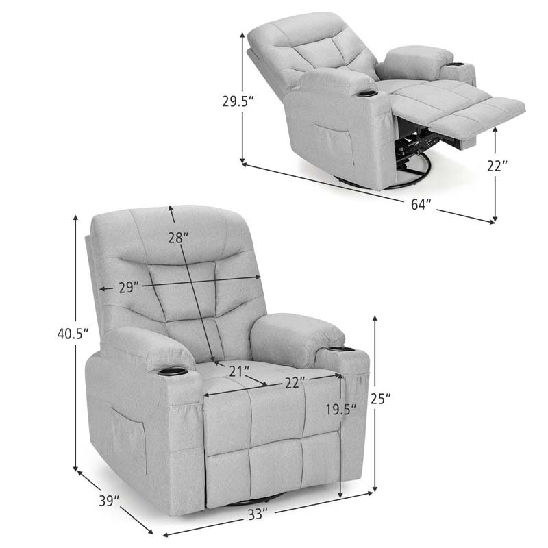 Eletriclife Massage Rocking Recliner Chair with Heat and Vibration