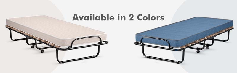 Eletriclife Portable Folding Bed with Foam Mattress and Sturdy Metal Frame