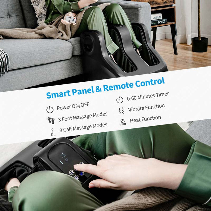 Eletriclife Heated Shiatsu Foot and Calf Massager with Compression Kneading