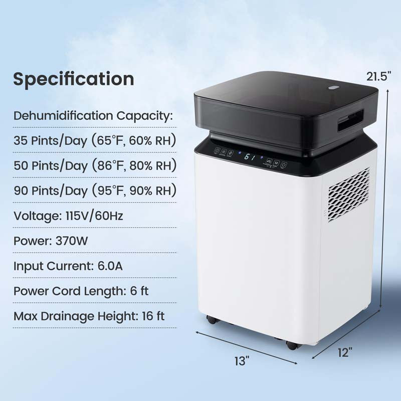 Eletriclife 70 Pint Dehumidifier with Continuous and Auto Mode