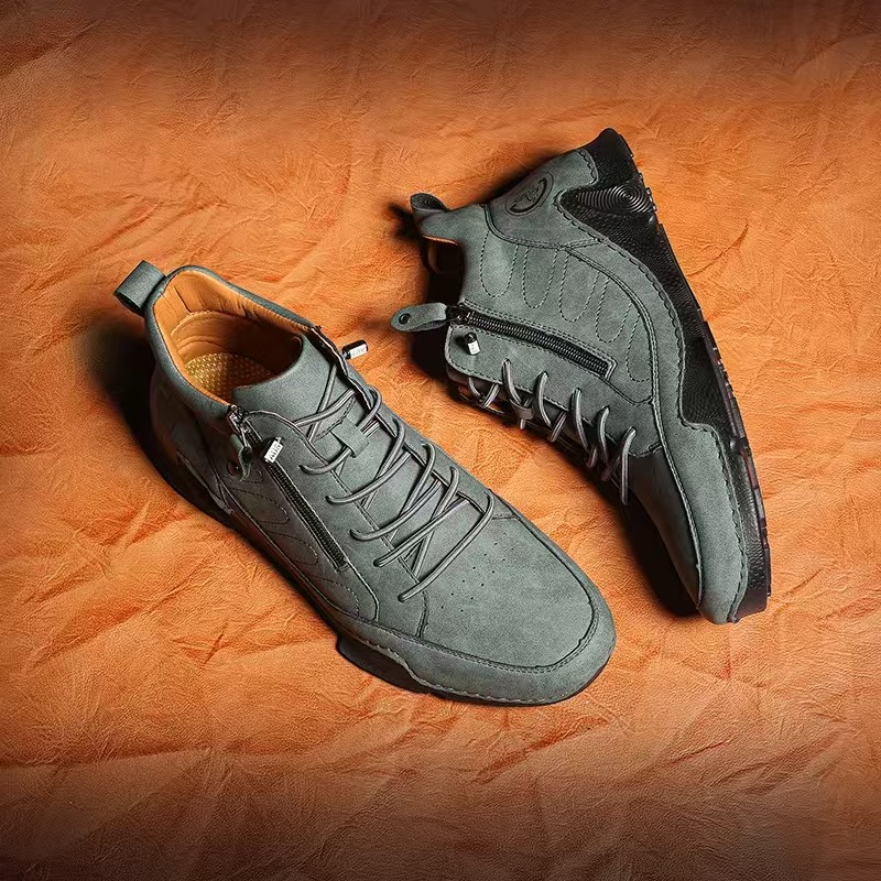 Handcrafted premium leather slip-ons for men – wide toe box, arch support, waterproof, non-slip, and pressure-relieving comfort.