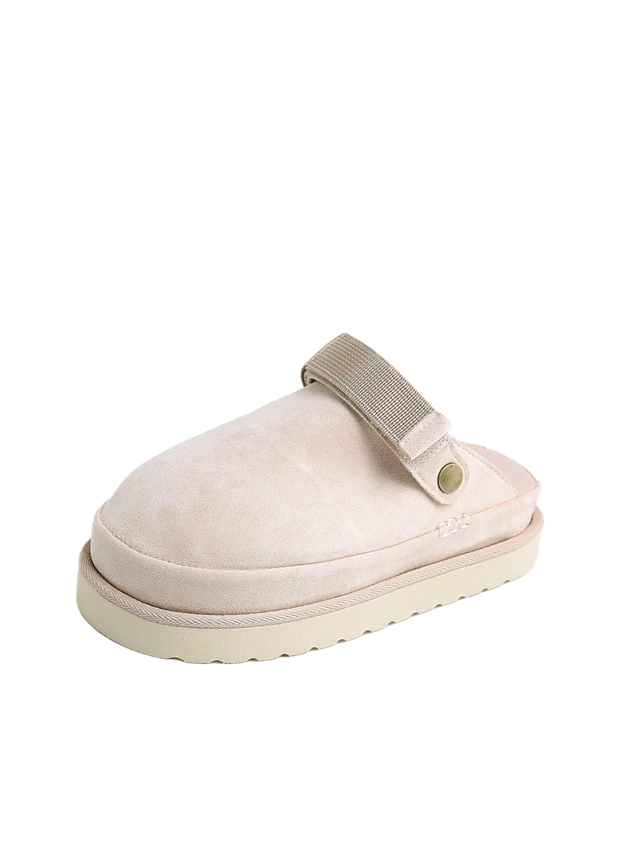 Birkenstock-Style Closed-Toe Mules | Faux Suede Platform Mules with Adjustable Heel Strap – Casual Indoor/Outdoor Slip-Ons