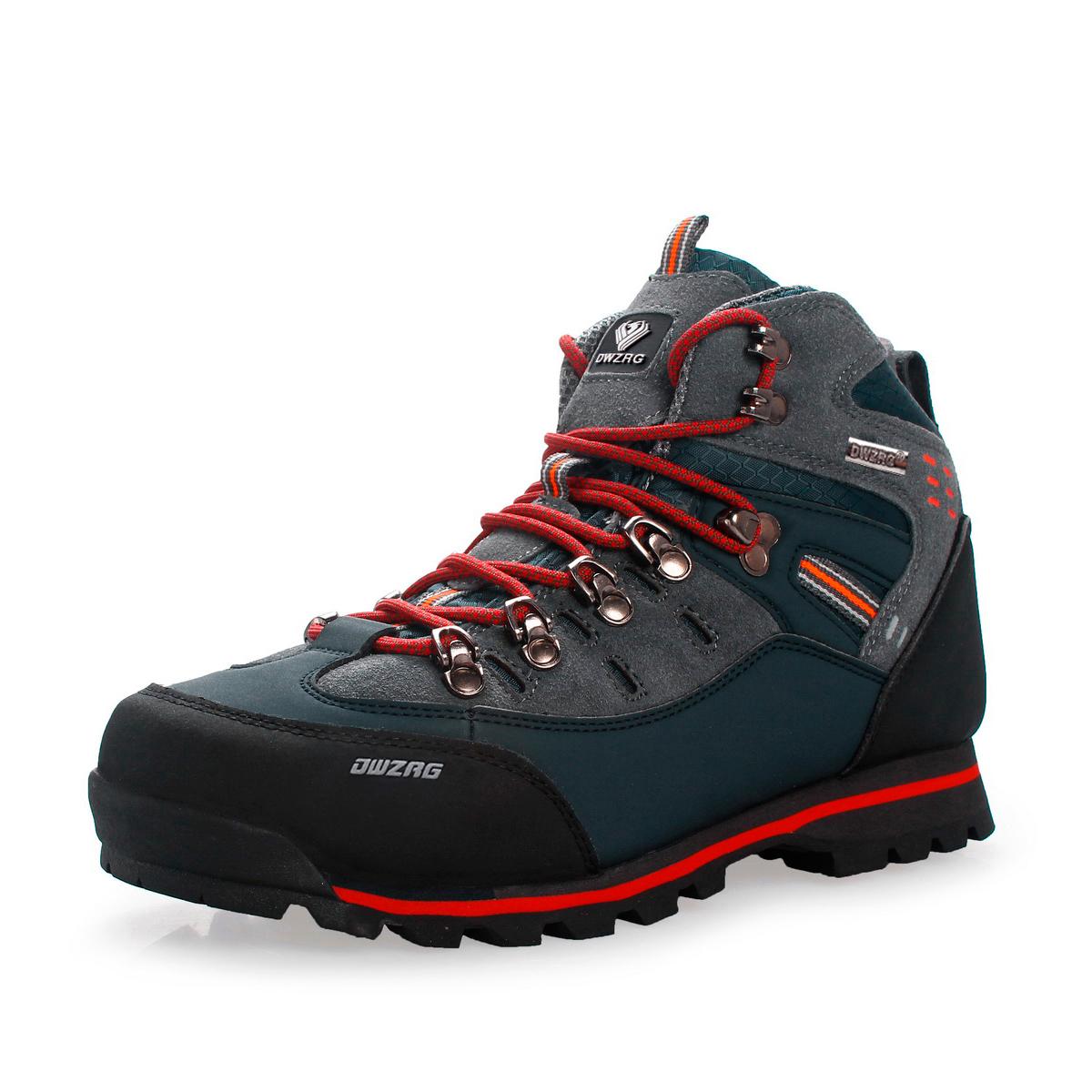 Men’s Waterproof High Ankle Boots, Scratch Resistant Suede Hiking Trekking Boots, Non-Slip Deep Lug Rubber Sole, Comfort Thick Padded Lining, Sturdy Durable Boots for Backpacking, Work, Hunting, Camping, Multi Colors for All Terrain Mountain Walking