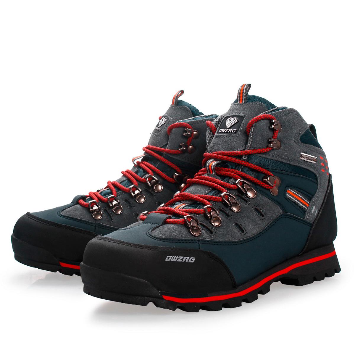 Men’s Waterproof High Ankle Boots, Scratch Resistant Suede Hiking Trekking Boots, Non-Slip Deep Lug Rubber Sole, Comfort Thick Padded Lining, Sturdy Durable Boots for Backpacking, Work, Hunting, Camping, Multi Colors for All Terrain Mountain Walking