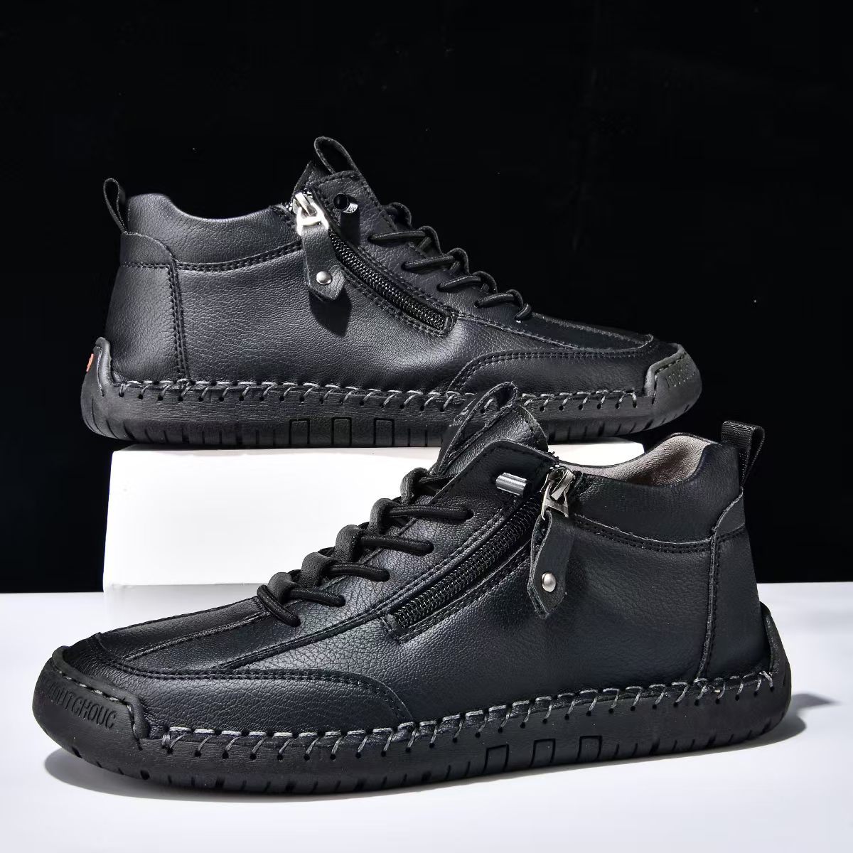 ⏰ Clearance Sale – 70% Off 🔥 Men's Outdoor Casual Boots – Genuine leather, wide toe box, zipper for easy on/off