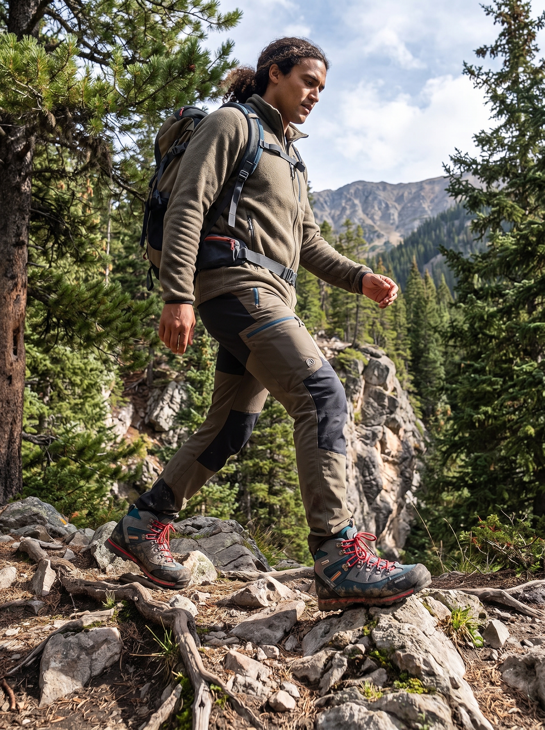 KVONE Men's Waterproof Suede Hiking Boots