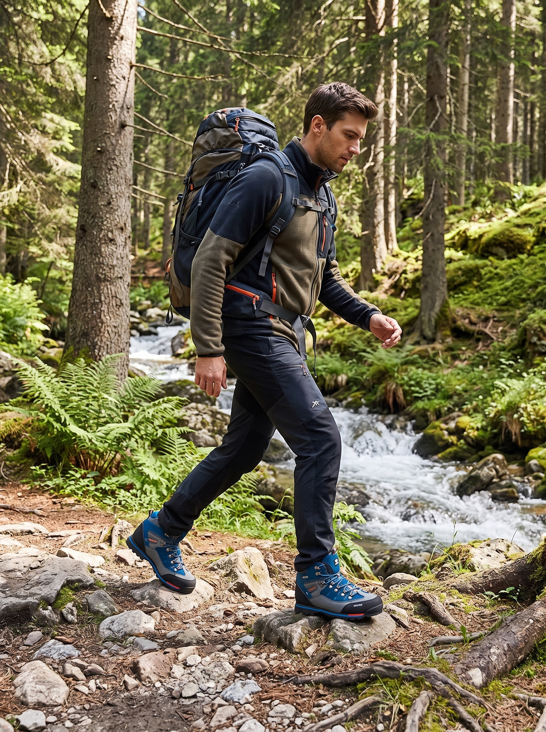 KVONE Men's Waterproof Suede Hiking Boots