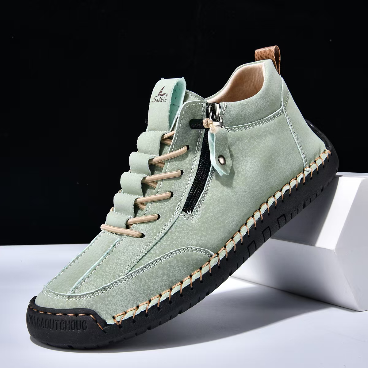 ⏰ Clearance Sale – 70% Off 🔥 Men's Outdoor Casual Boots – Genuine leather, wide toe box, zipper for easy on/off