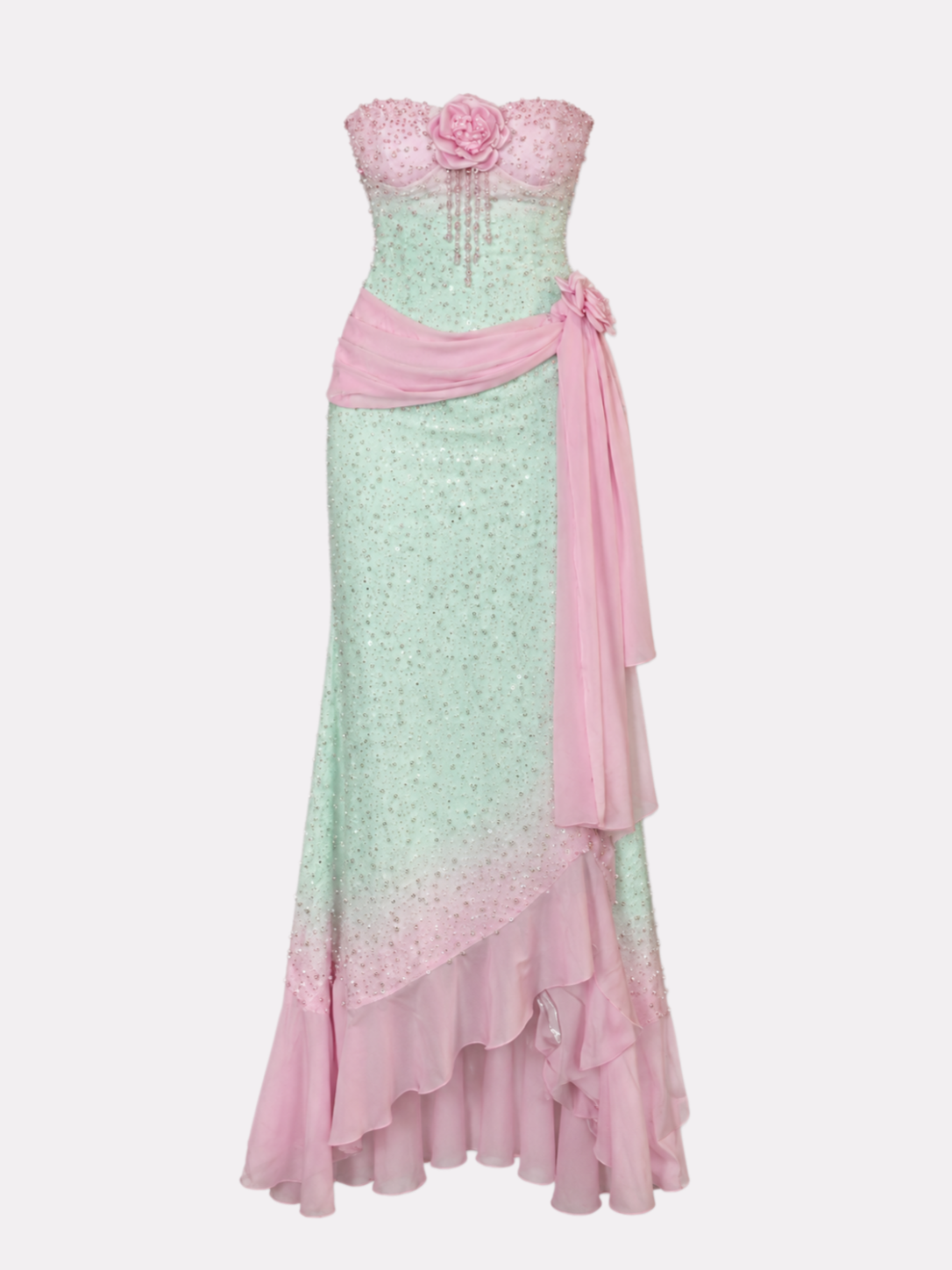 Mint Blush Mermaid Gown