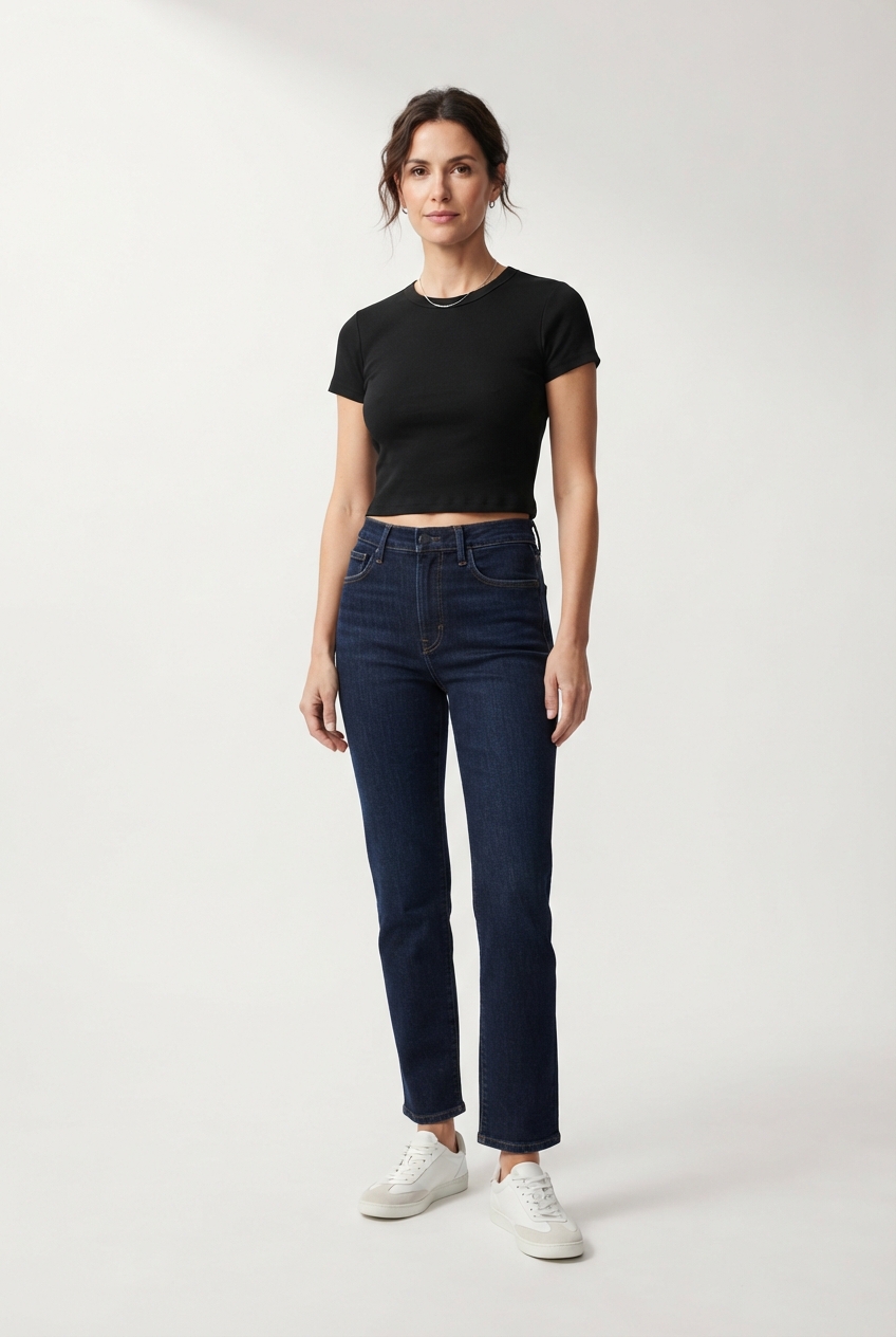 Black cut-out crop top for night-out outfits