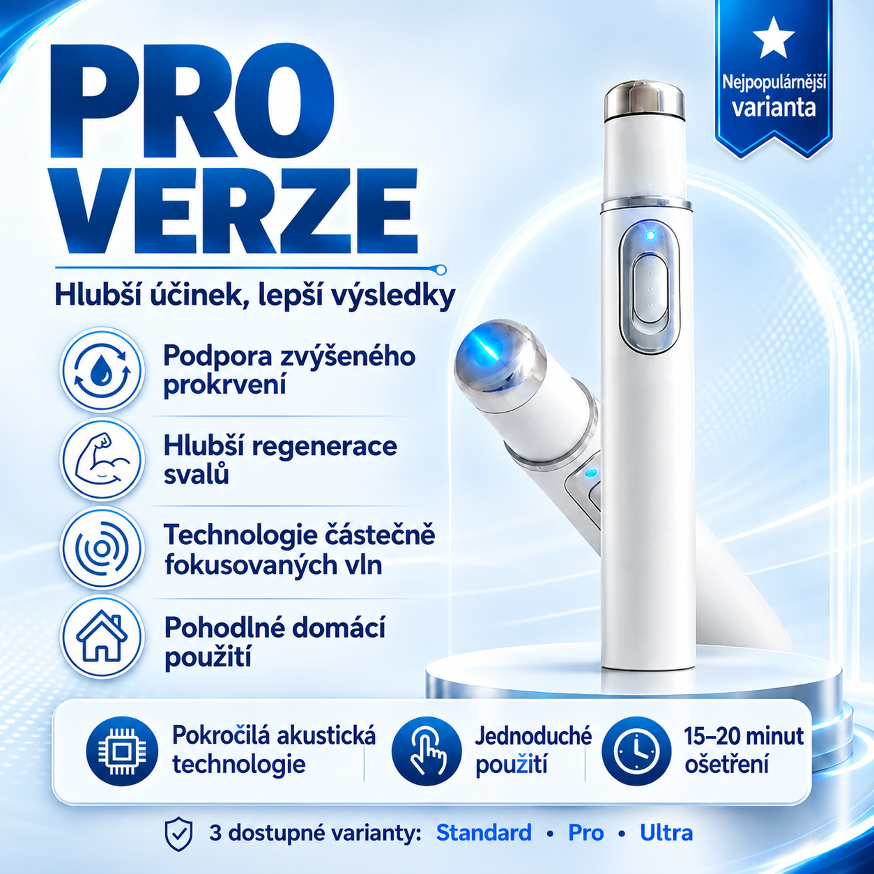 💙 Pokročilá terapie akustickými rázovými vlnami může pomoci obnovit zdraví tkání penisu, zlepšit pevnost erekce, sexuální výkonnost a mužské sebevědomí, a zároveň zmírnit 💪 bolesti svalů, 🦴 ztuhlost kloubů a 🦵 potíže způsobené problémy se šlachami.