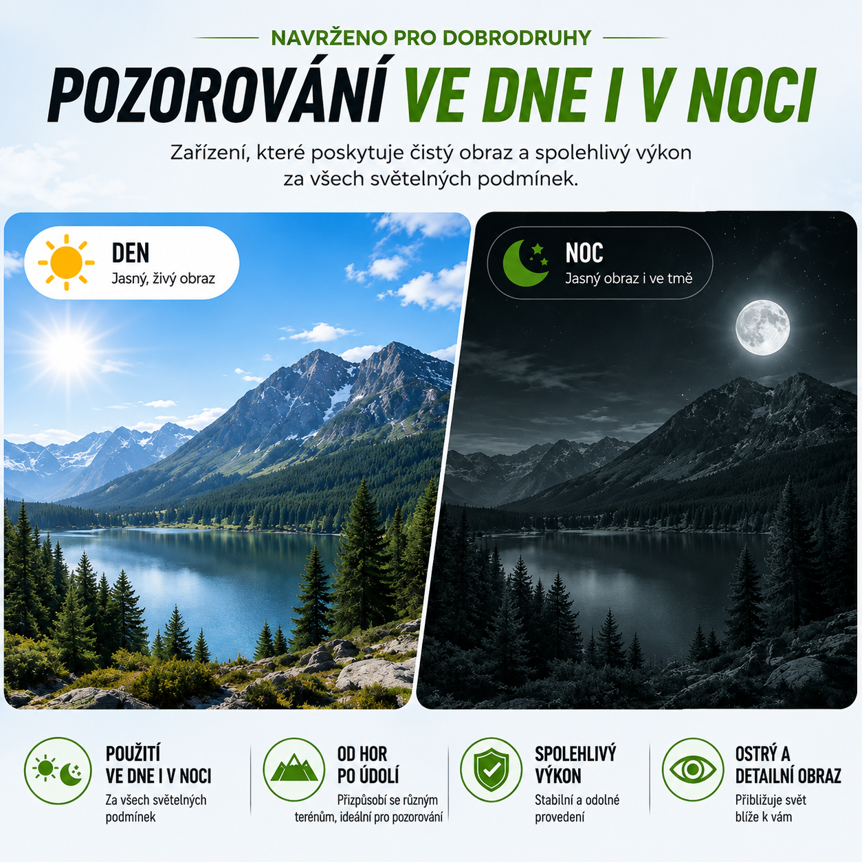 Uvidíte každý detail i ve tmě | Zeiss 10× HD digitální dalekohled pro noční vidění  Dosah infračerveného nočního vidění až 8000 m · 1080P HD obraz · Použití ve dne i v noci