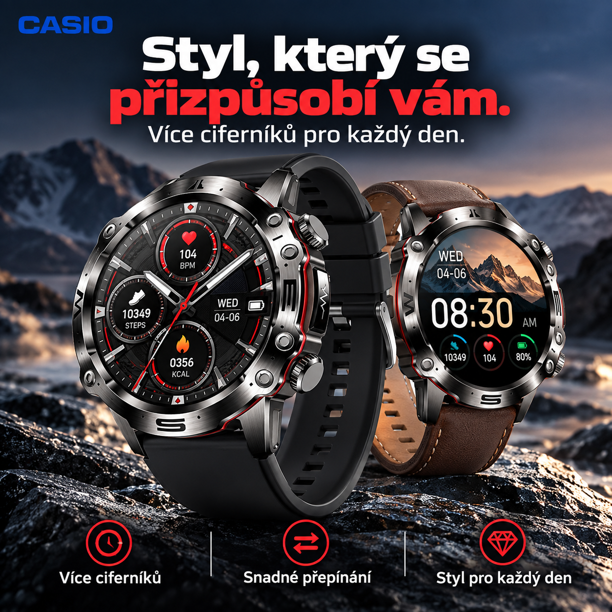 💫 Chytré hodinky CASIO AI z roku 2026 – Doma, v práci nebo na cestách, vždy po vašem boku ⏱️