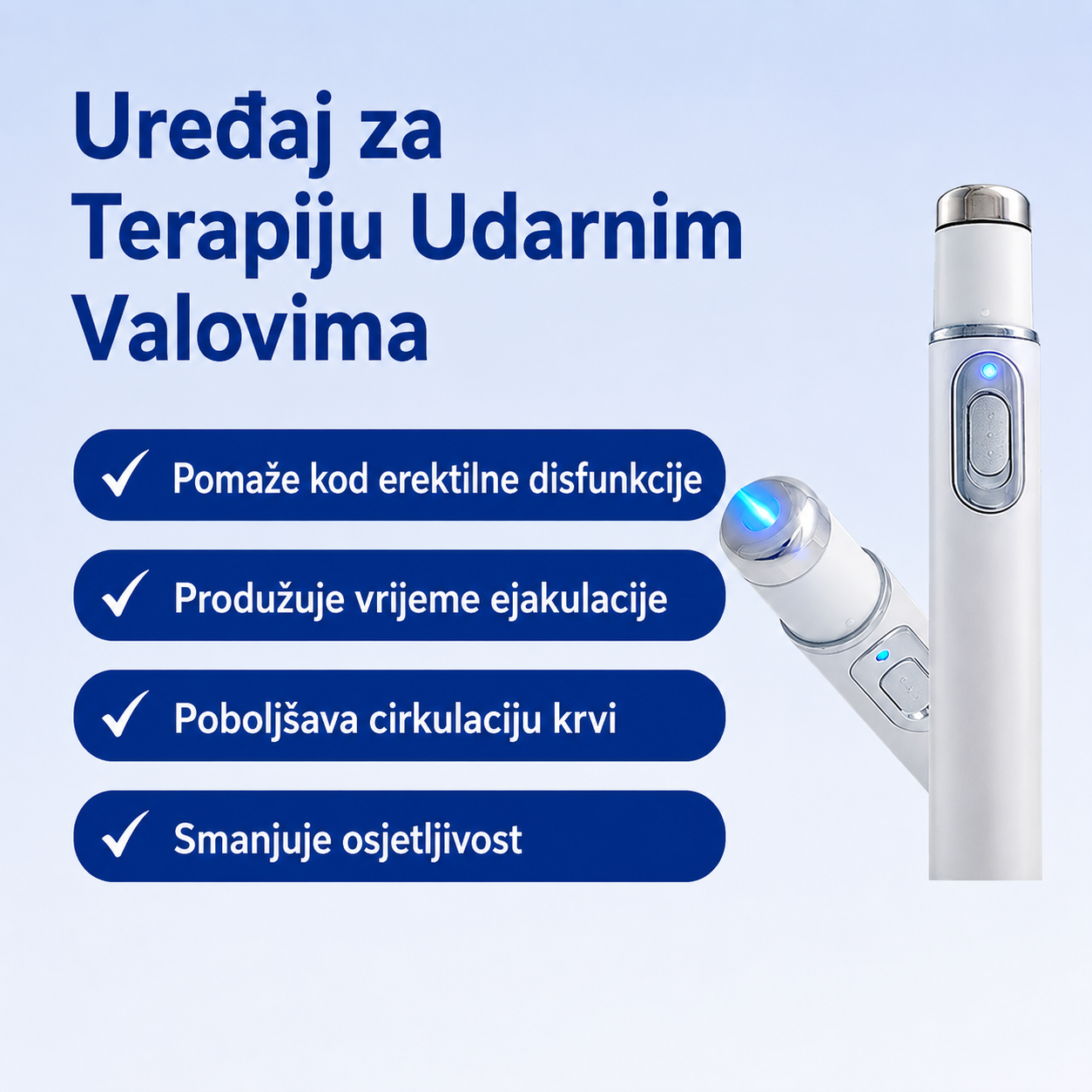 Napredna terapija 🔥akustičnim udarnim valovima vraća zdravlje tkiva penisa,🔥 povećava tvrdoću erekcije, izdržljivost i samopouzdanje kod muškaraca, ublažava bolove u mišićima, ukočenost zglobova i bolove u tetivama.
