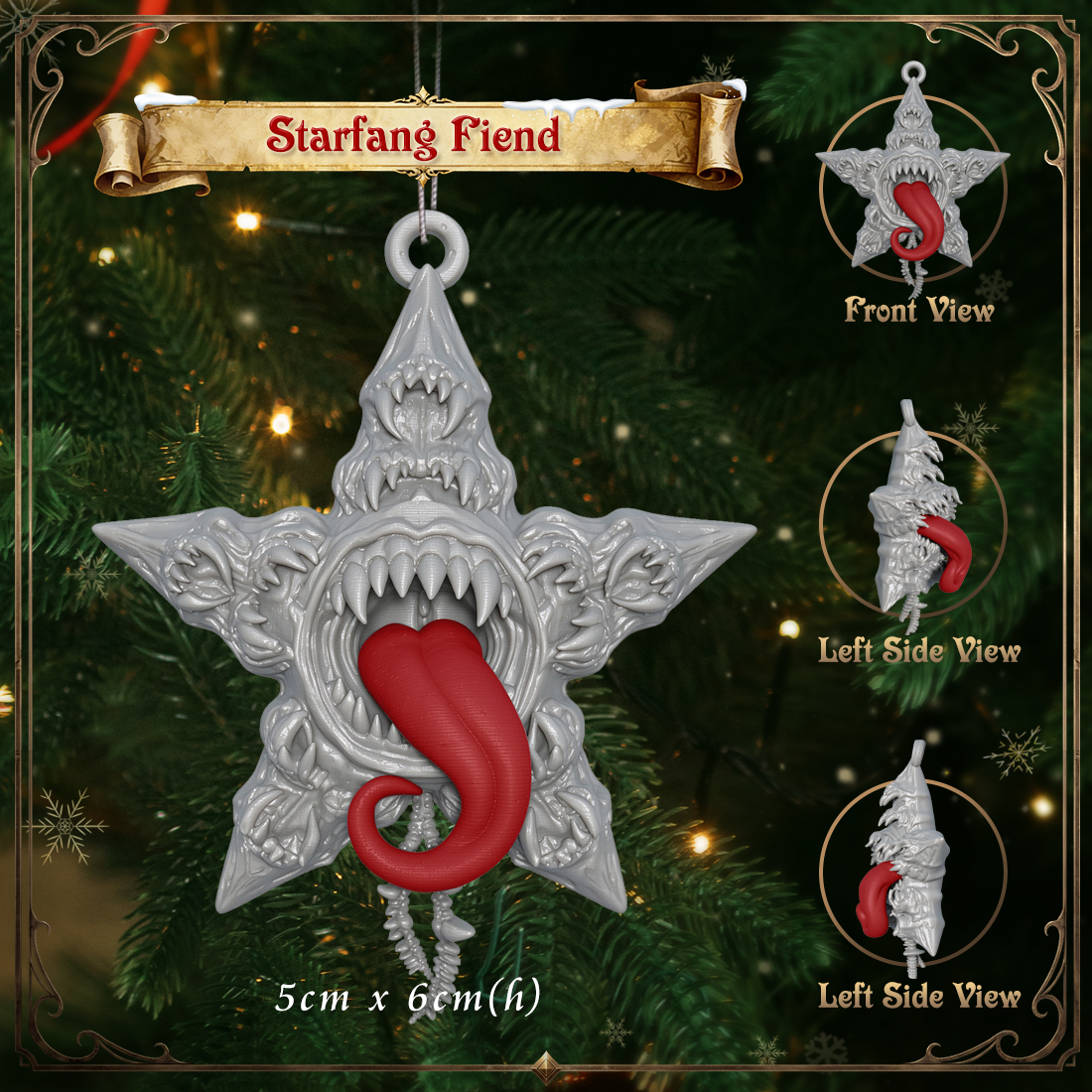 RPG Christmas Tree Monster Ornament-Cute 3D Printed Holiday Figurine