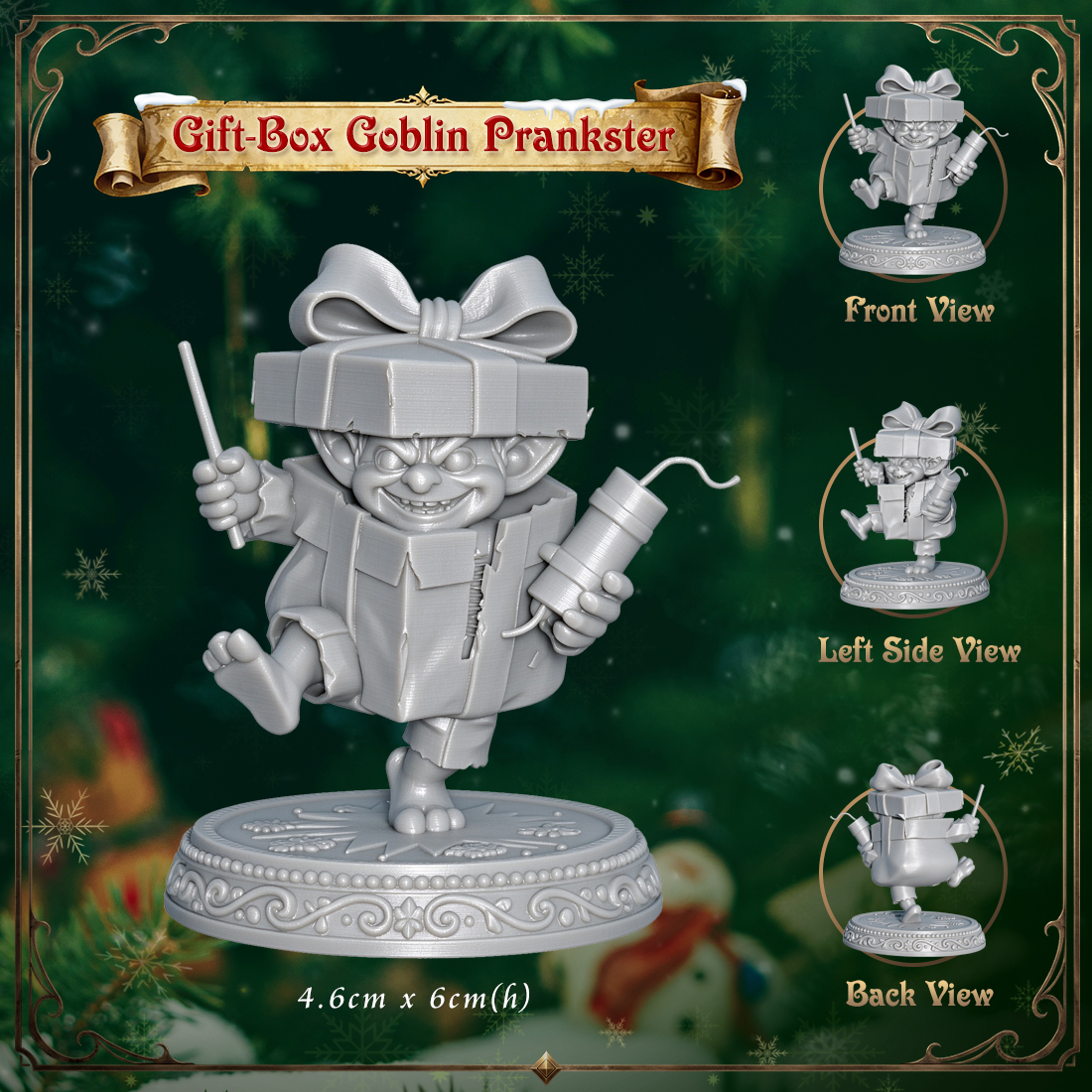 RPG Christmas Miniatute-Cute 3D Printed Holiday Figurine