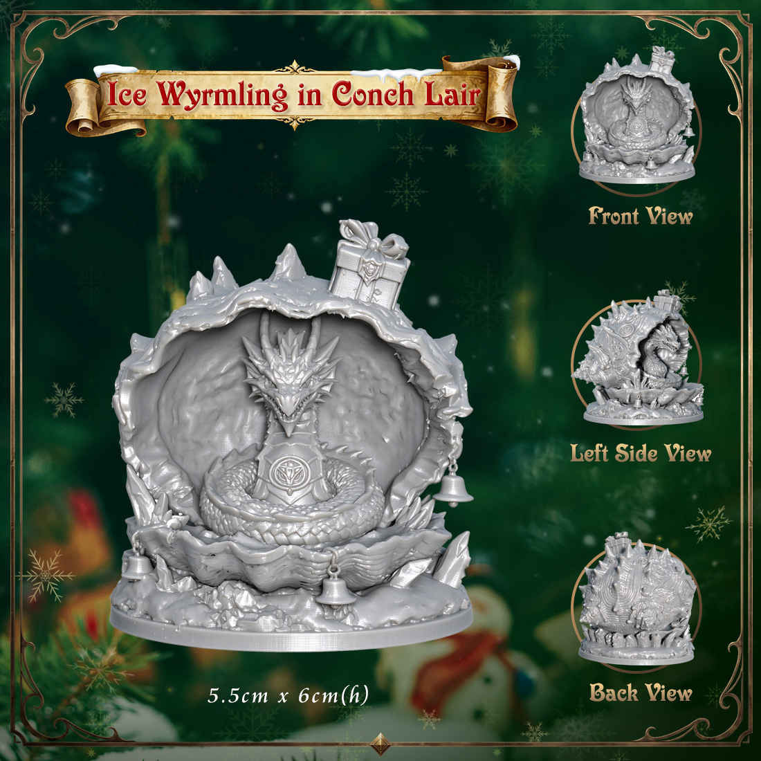 RPG Christmas Fantasy Figurine-Cute 3D Printed Holiday Miniature