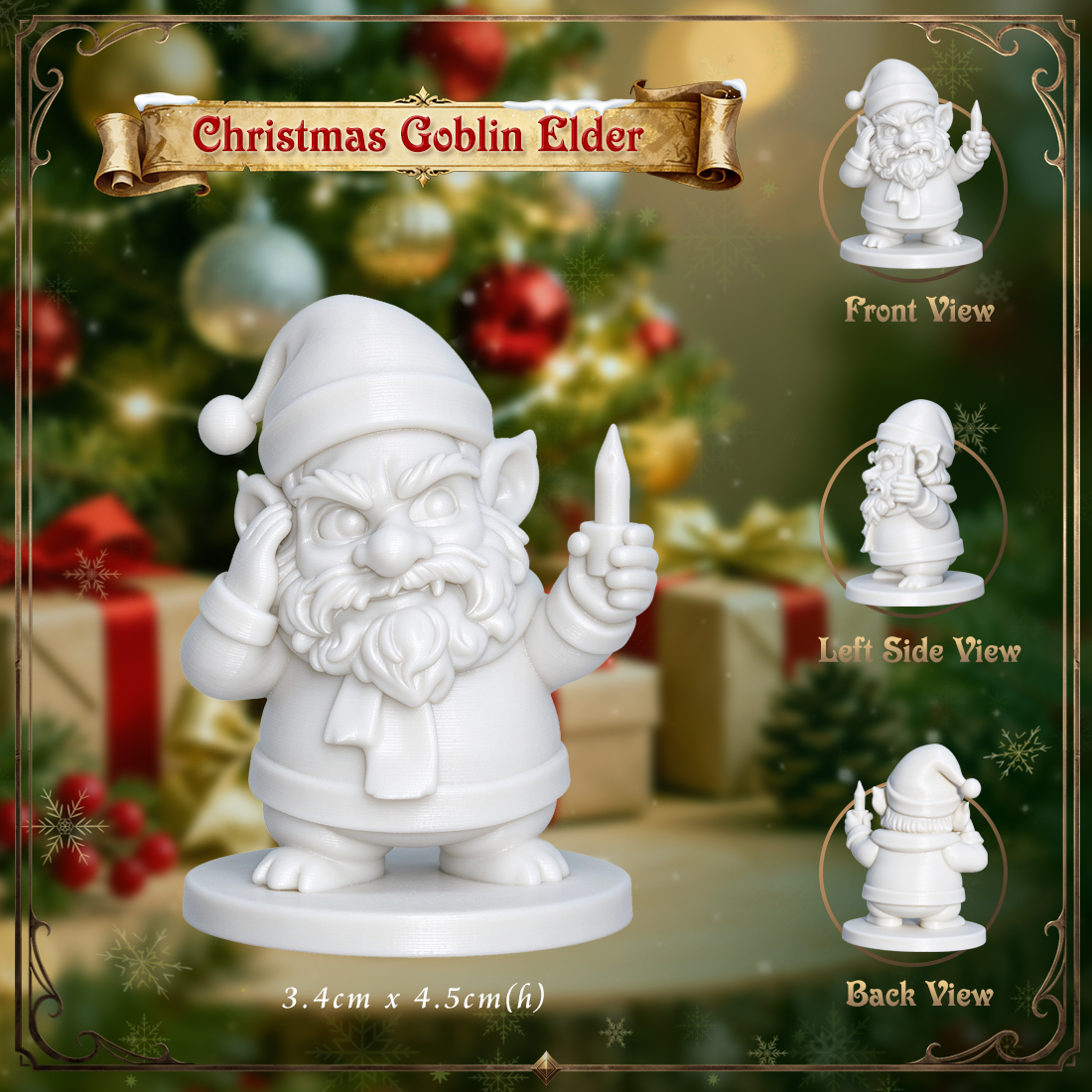 RPG Christmas Miniatute-Cute 3D Printed Holiday Figurine