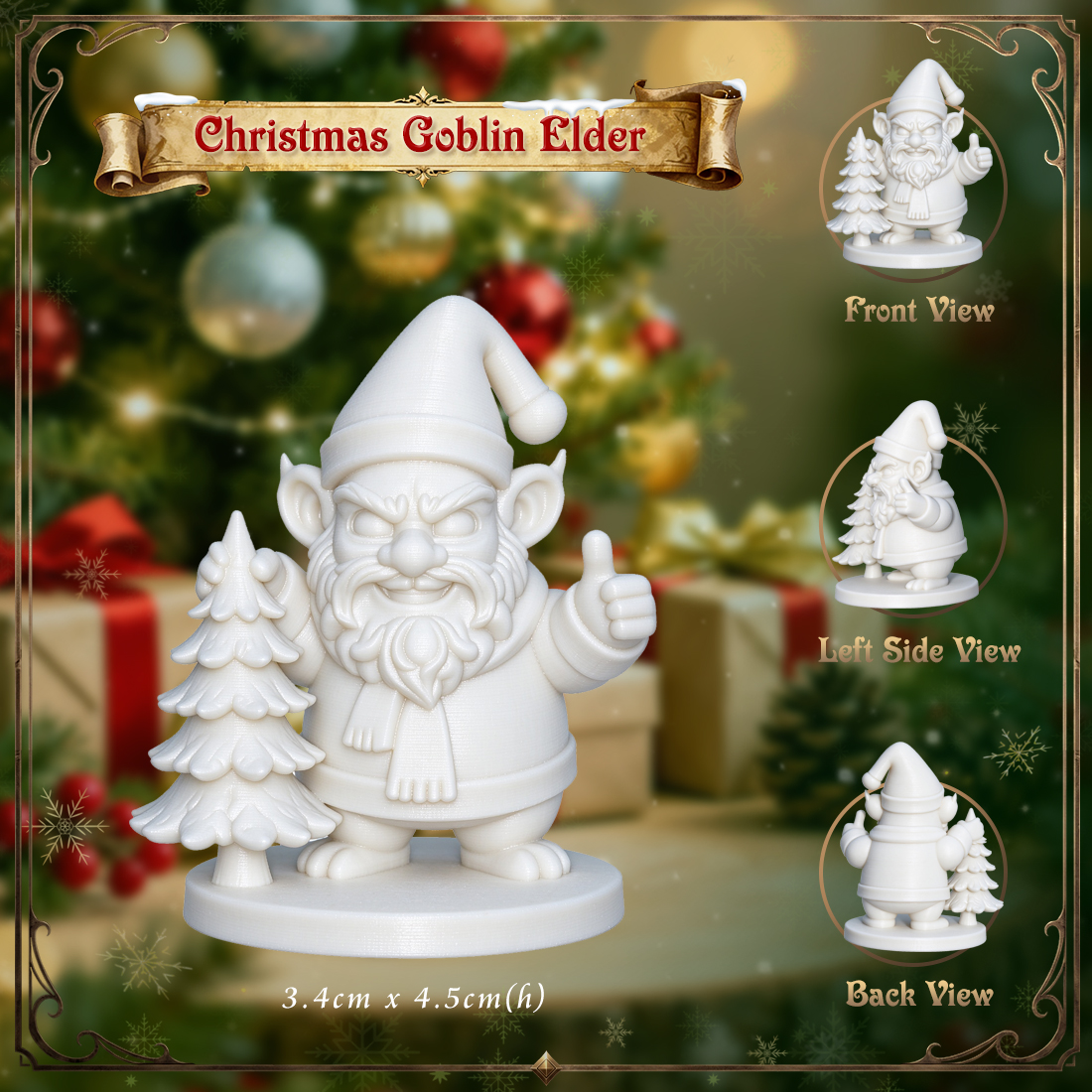 RPG Christmas Miniatute-Cute 3D Printed Holiday Figurine