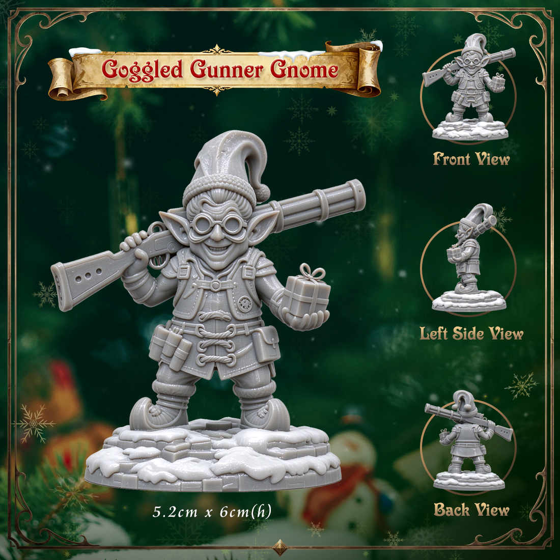 RPG Christmas Miniatute-Cute 3D Printed Holiday Figurine