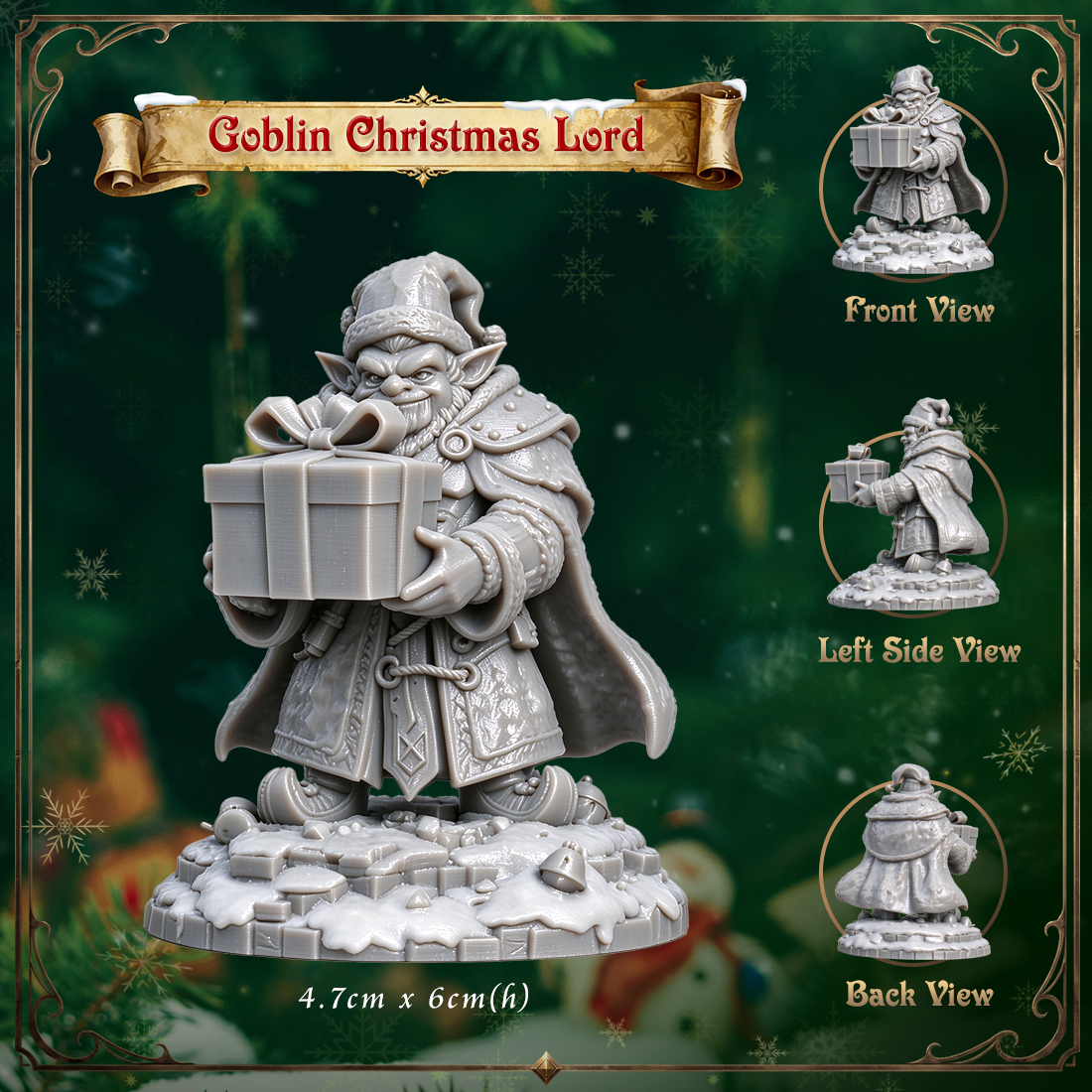 RPG Christmas Miniatute-Cute 3D Printed Holiday Figurine