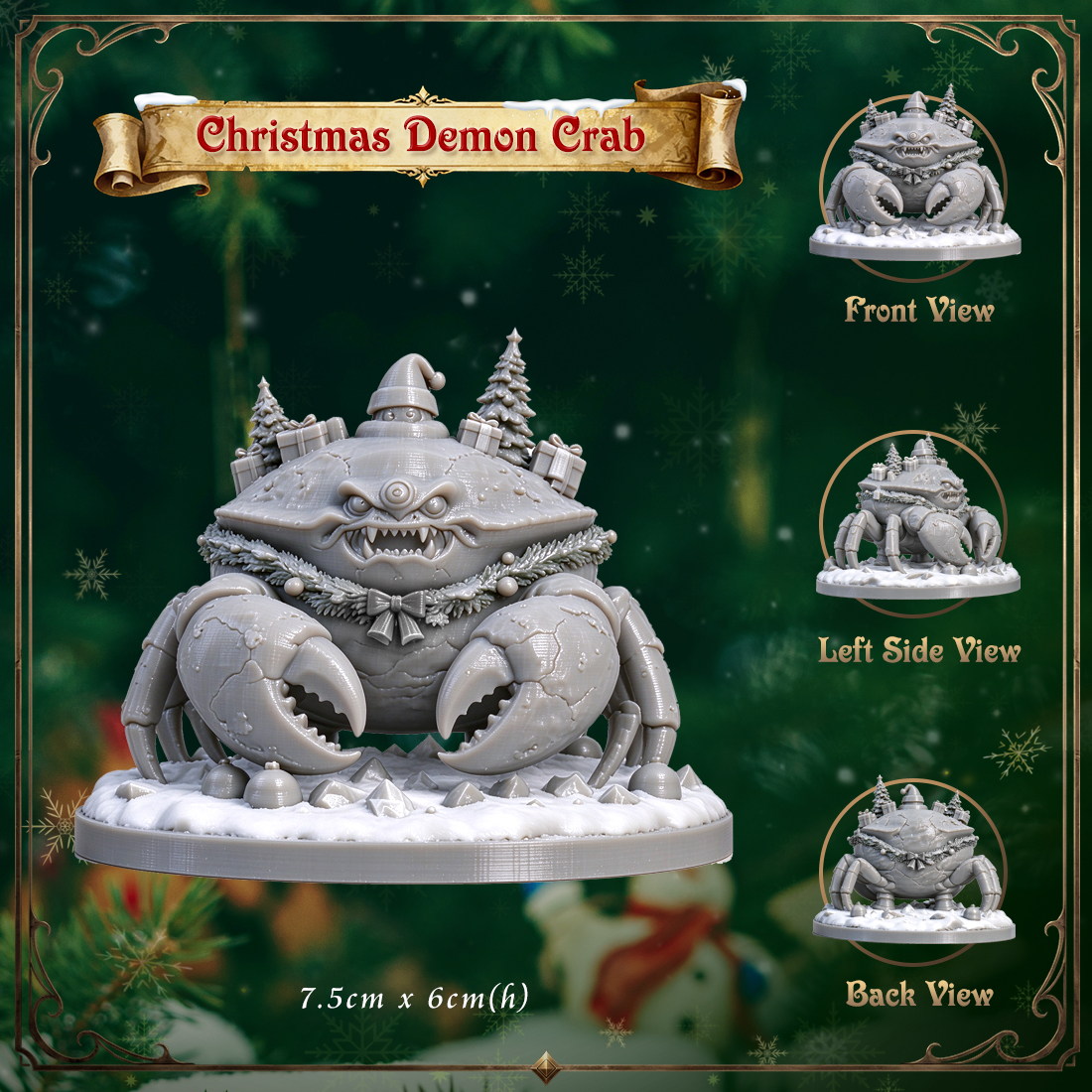 RPG Christmas Fantasy Figurine-Cute 3D Printed Holiday Miniature