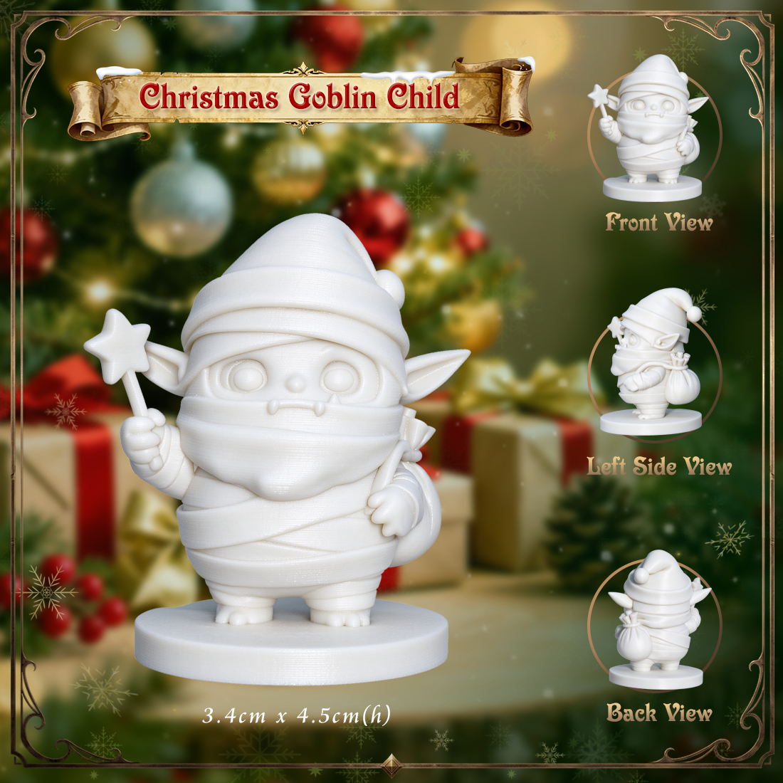 RPG Christmas Miniatute-Cute 3D Printed Holiday Figurine