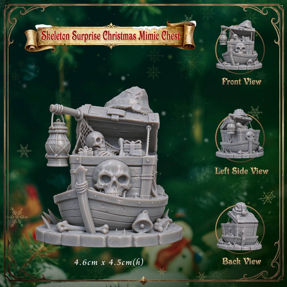 RPG Christmas Gift Box Monster Ornament-Cute 3D Printed Holiday Figurine