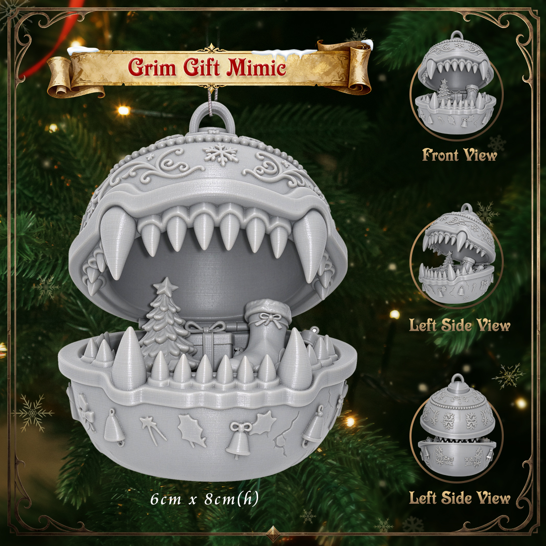 RPG Christmas Tree Ornament-3D Printed Fantasy Holiday Bauble