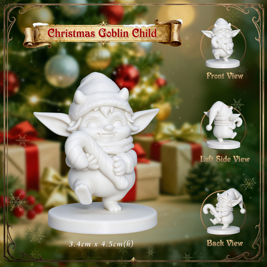 RPG Christmas Miniatute-Cute 3D Printed Holiday Figurine