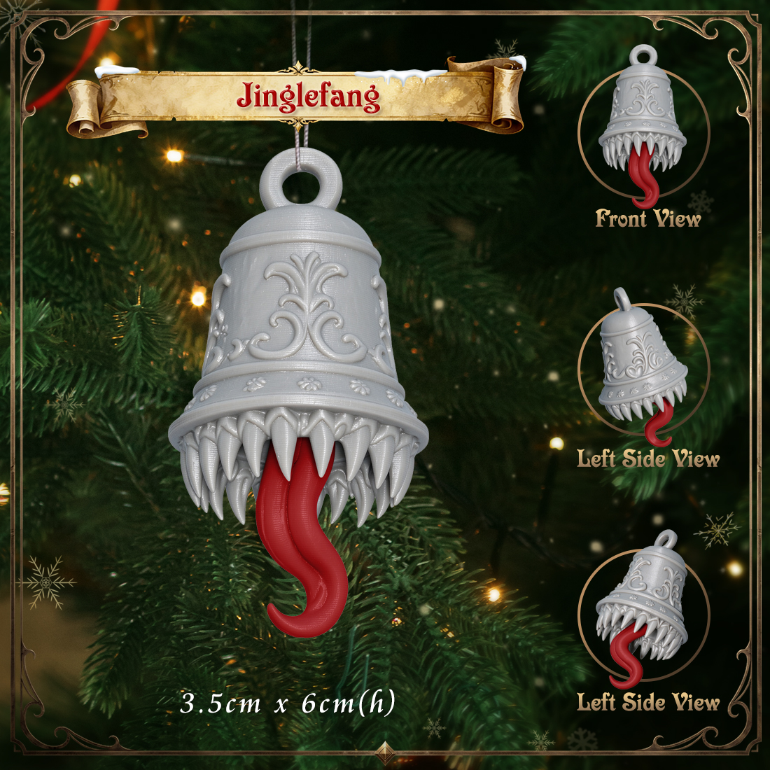 RPG Christmas Tree Monster Ornament-Cute 3D Printed Holiday Figurine
